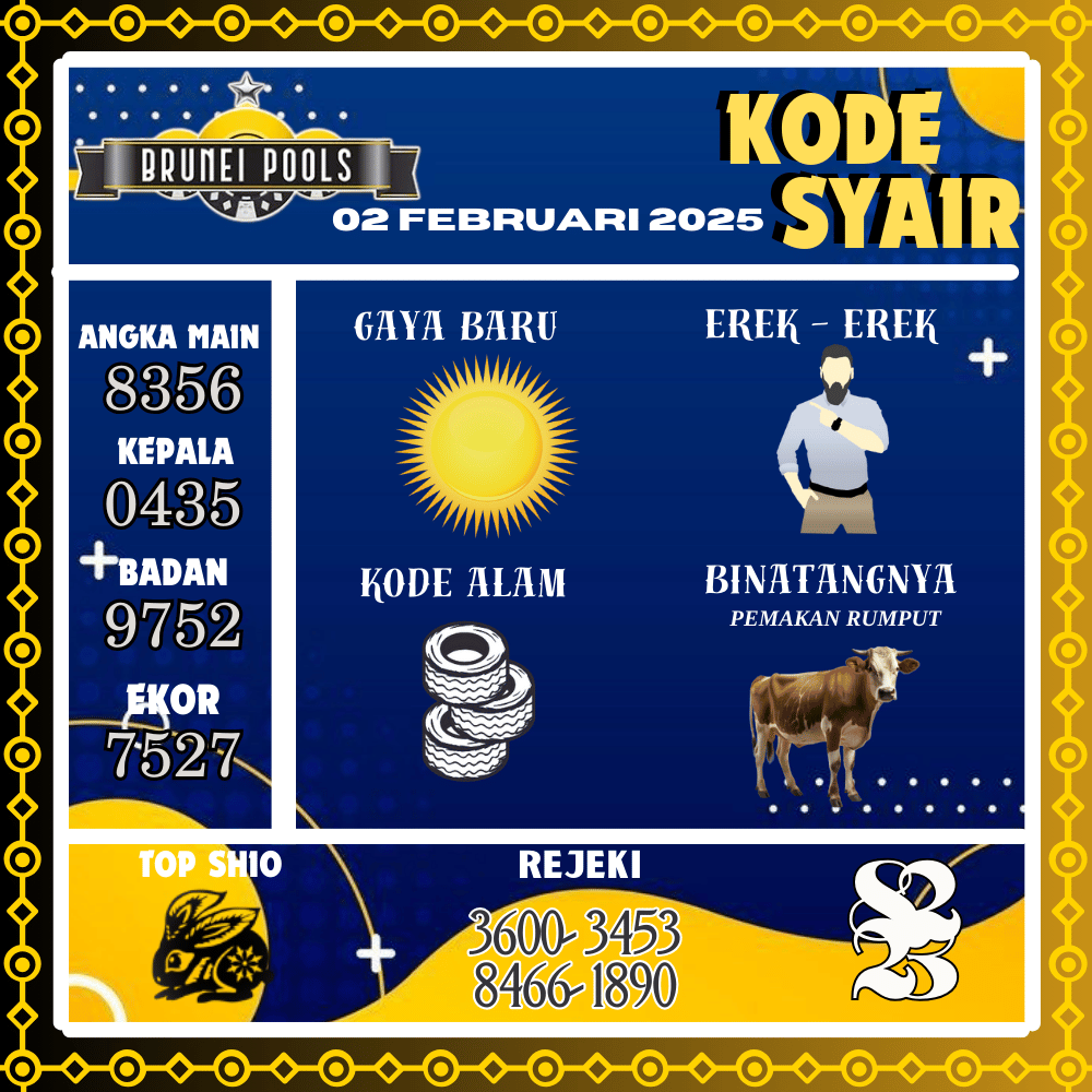 Kode Syair Brunei - Februari Pools
