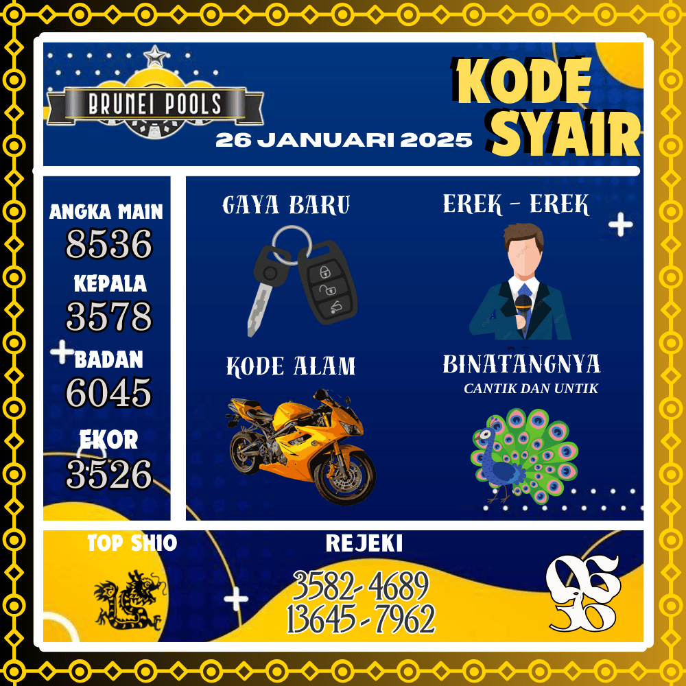 Kode Syair Brunei - Januari Pools

