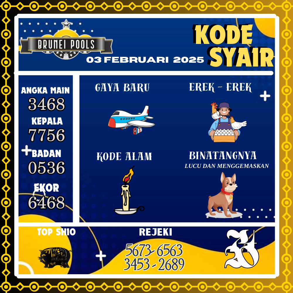 Kode Syair Brunei - Februari Pools
