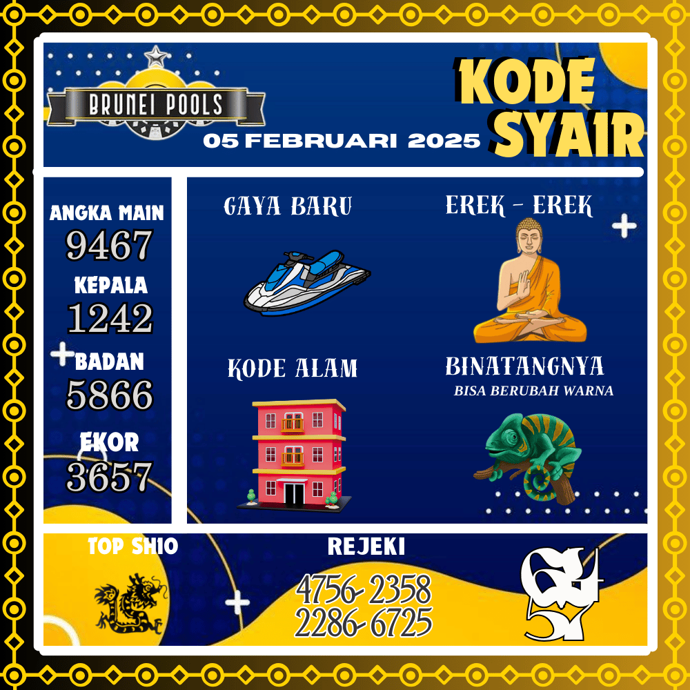Kode Syair Brunei - Februari Pools
