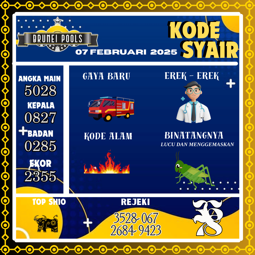 Kode Syair Brunei - Februari Pools
