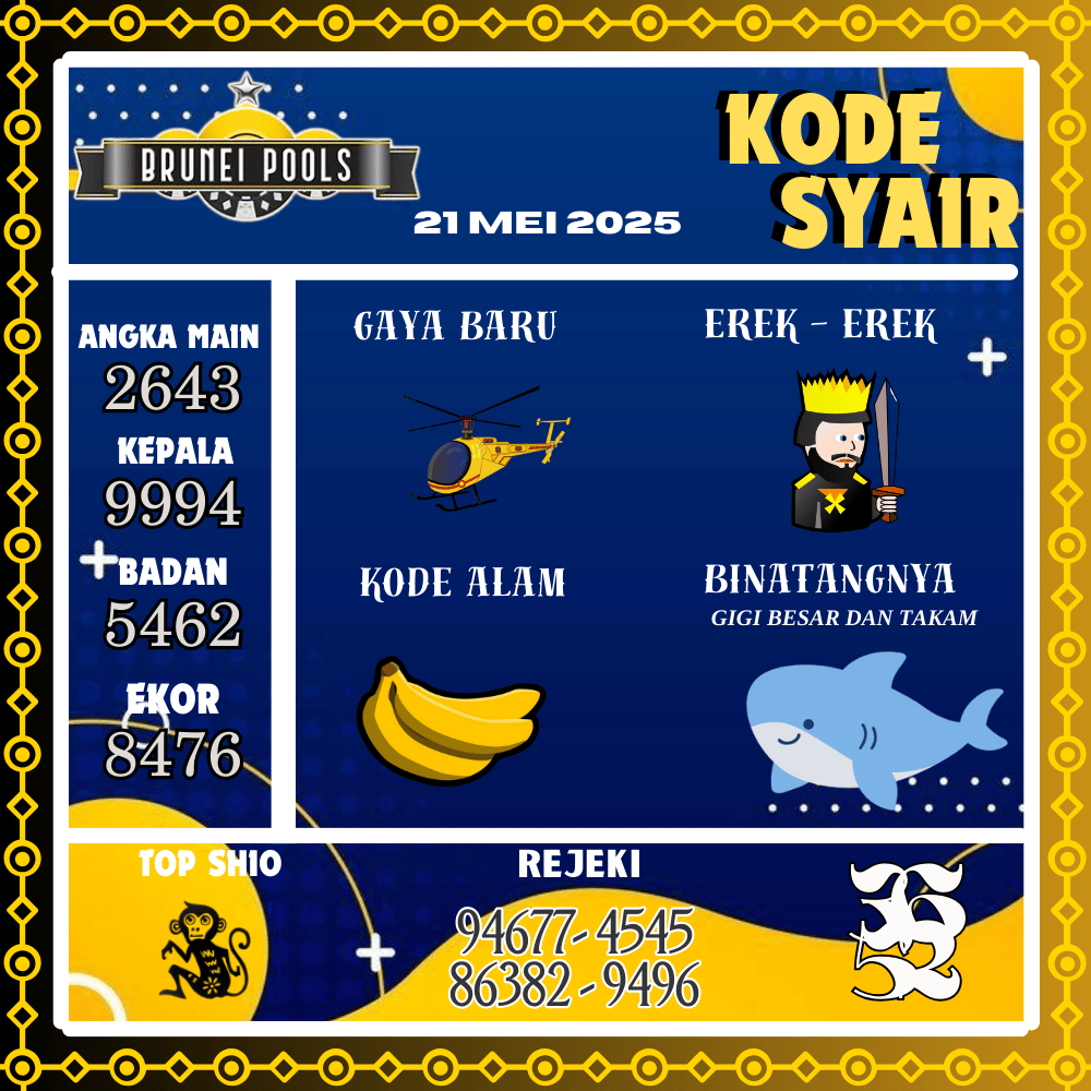 Kode Syair Brunei Pools - Mei 2025 