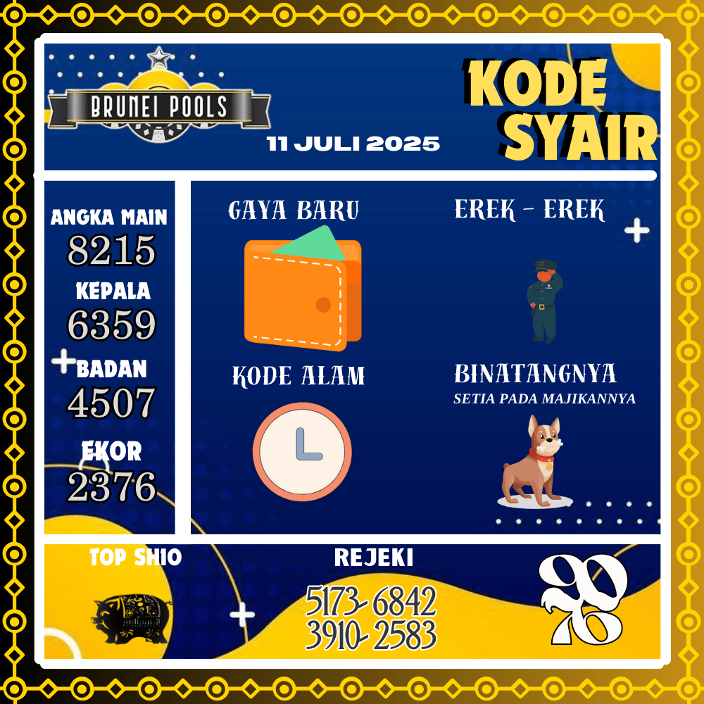 Kode Syair Brunei Pools - Juli Pools