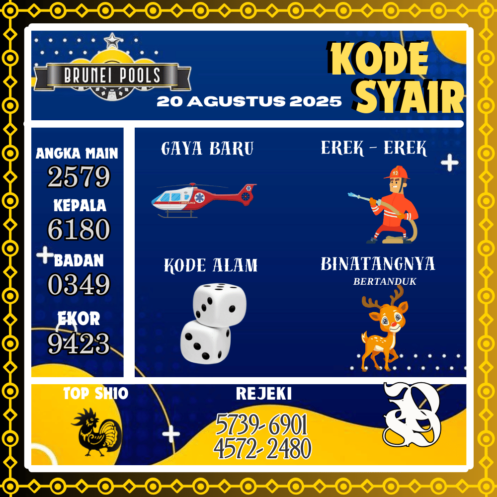 Kode Syair Brunei Pools - Agustus Pools