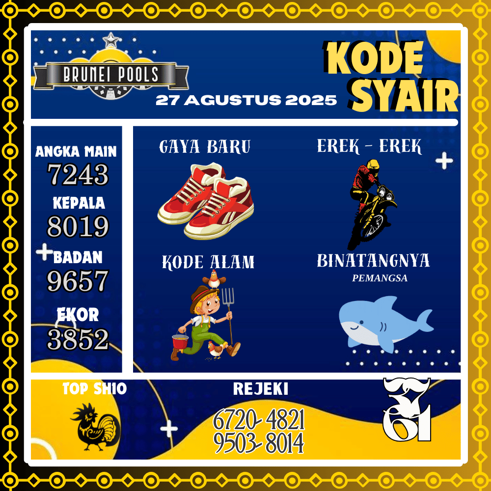 Kode Syair Brunei Pools - Agustus Pools
