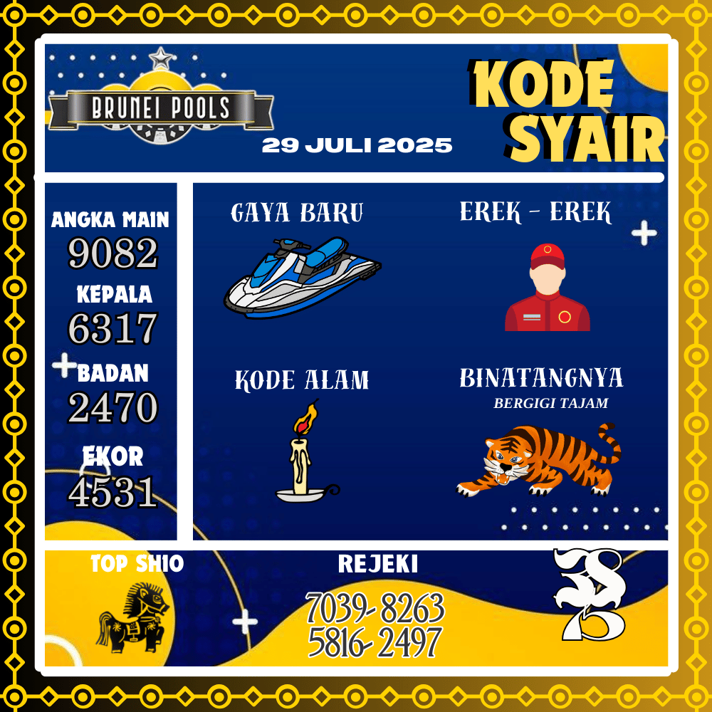 Kode Syair Brunei Pools - Juli Pools