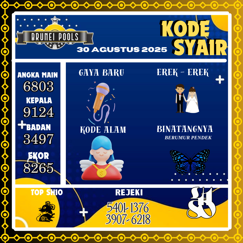 Kode Syair Brunei Pools - Agustus Pools