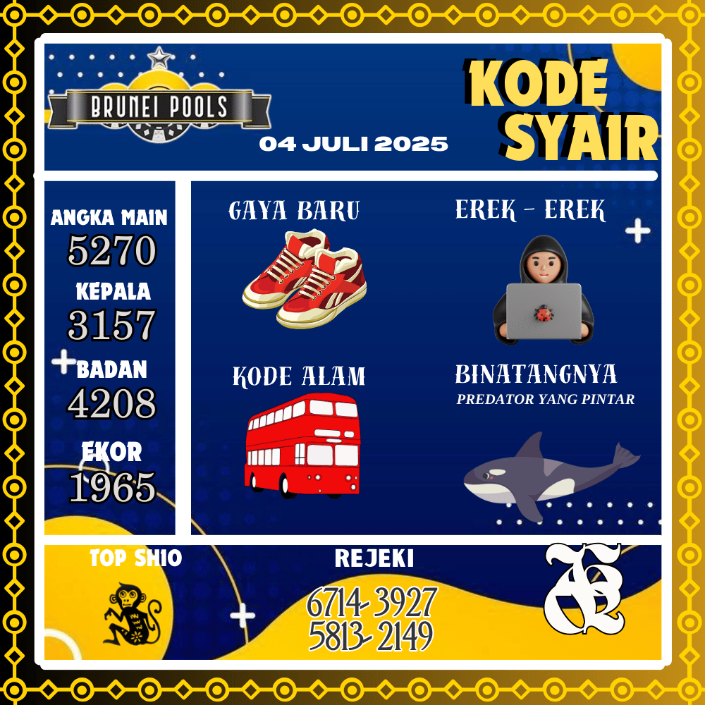 Kode Syair Brunei Pools - Juli Pools