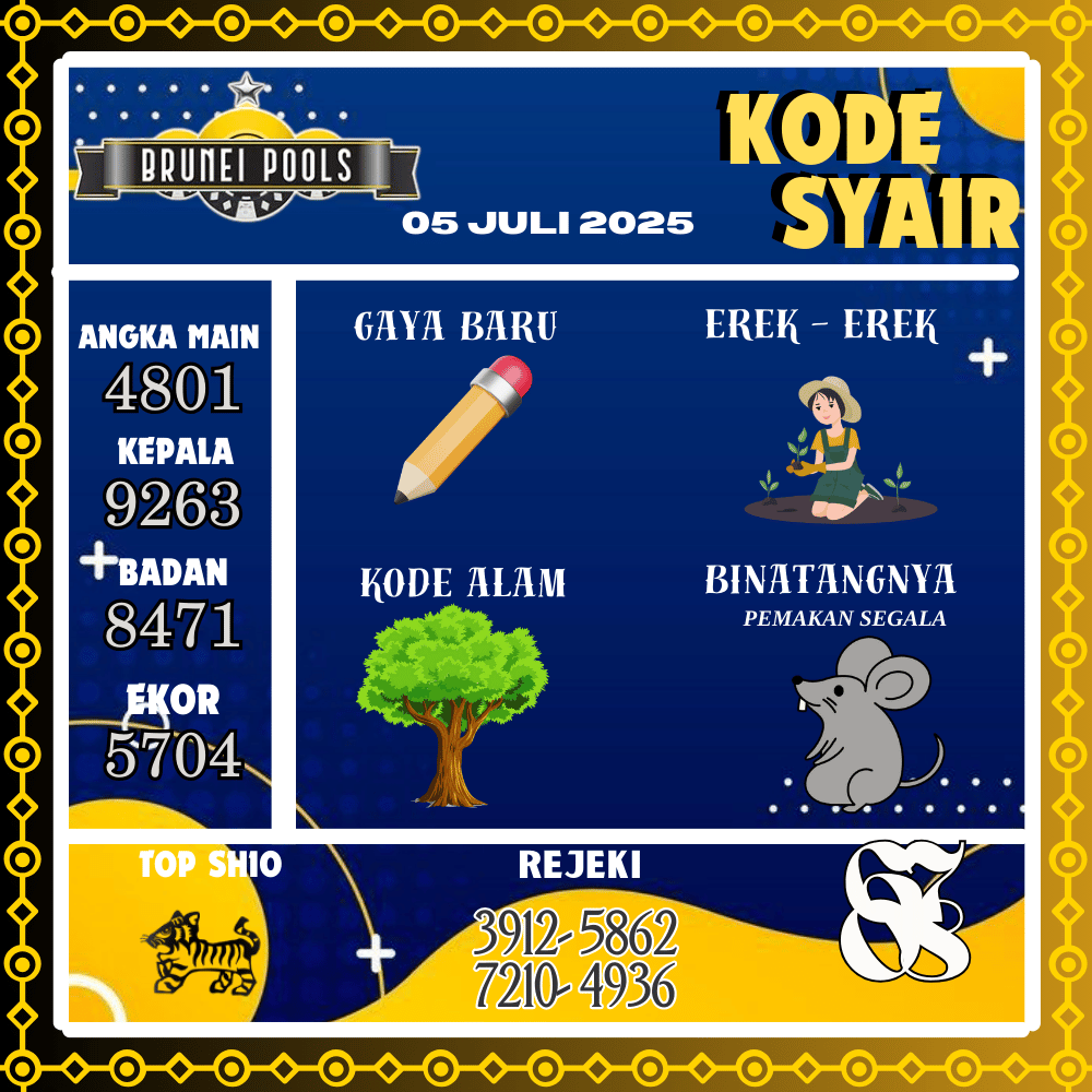 Kode Syair Brunei Pools - Juli Pools