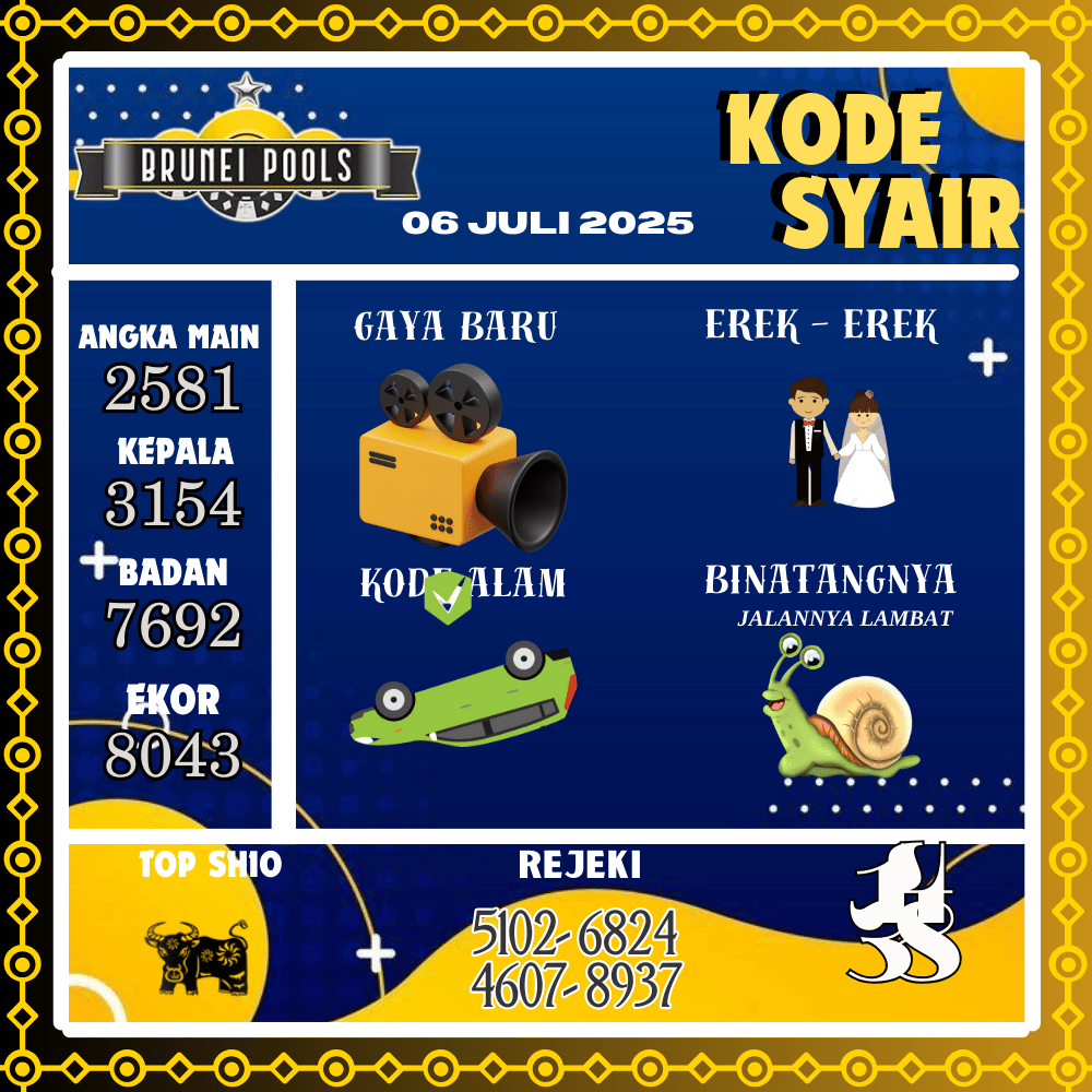 Kode Syair Brunei Pools - Juli Pools