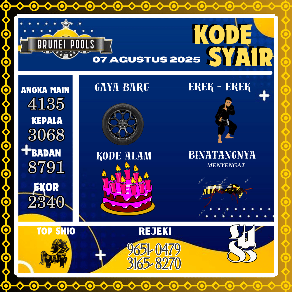 Kode Syair Brunei Pools - Agustus Pools