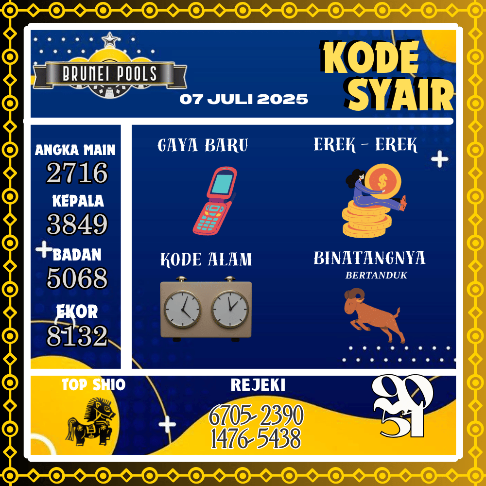 Kode Syair Brunei Pools - Juli Pools