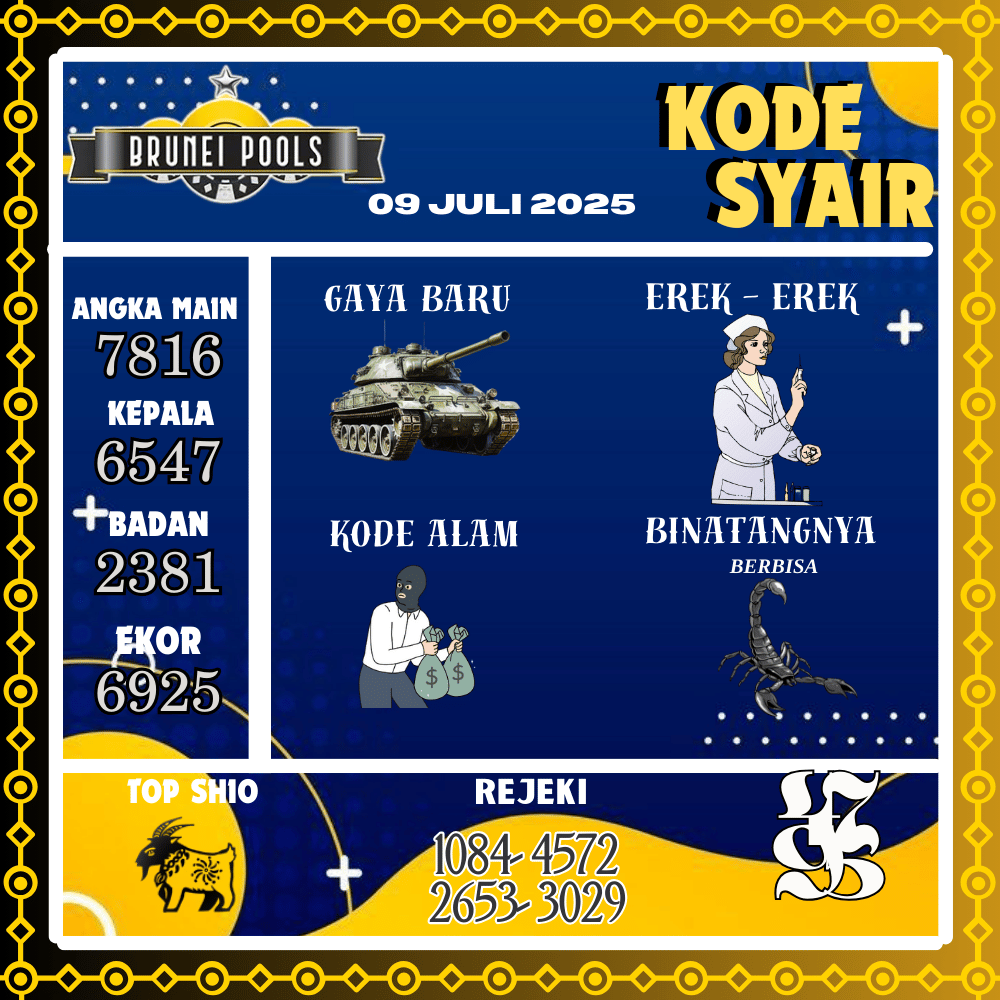 Kode Syair Brunei Pools - Juli Pools