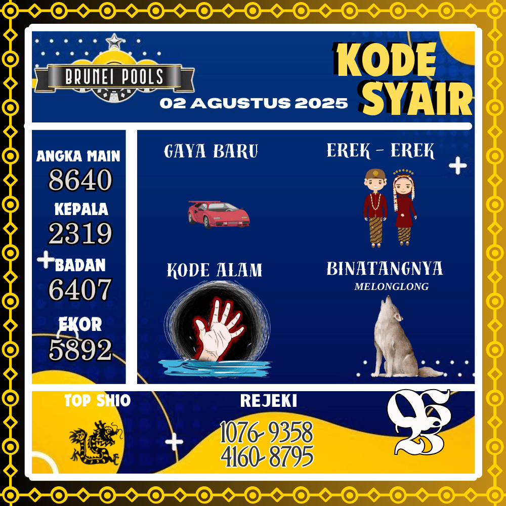 Kode Syair Brunei Pools - Agustus Pools